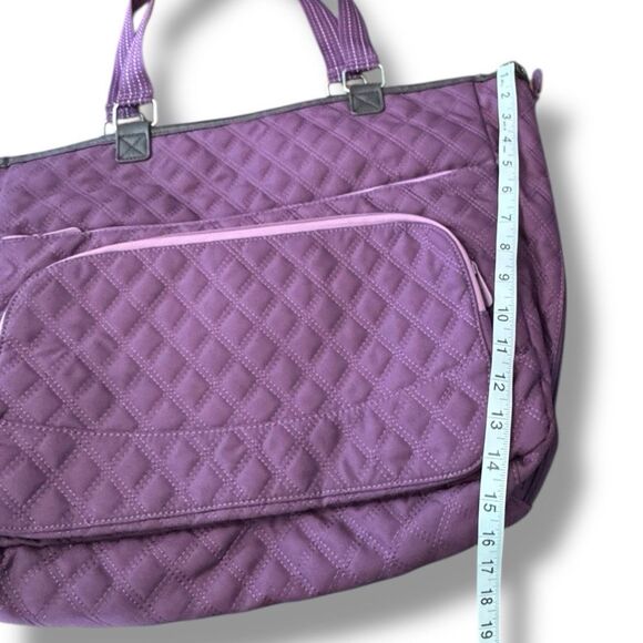 Thirty One Tote Double Take Tote Quilted Diamonds Travel Bag Purple - Picture 4 of 16